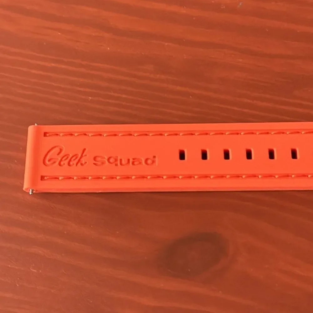 NWT Fossil Orange Watch Strap Belt Silicone Silver Buckle